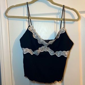 Lace black crop top